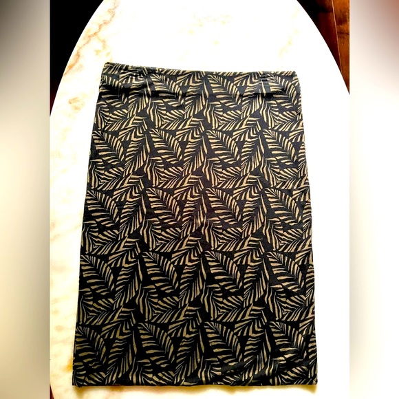 LOFT Stretch Tube/Pencil Leaf Print Knit Skirt Sz M - Picture 7 of 8